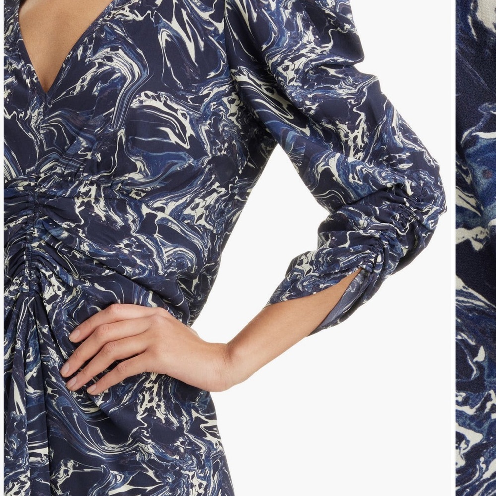 Isabel Marant Blue Marble Print Dress - Picture 4 of 8